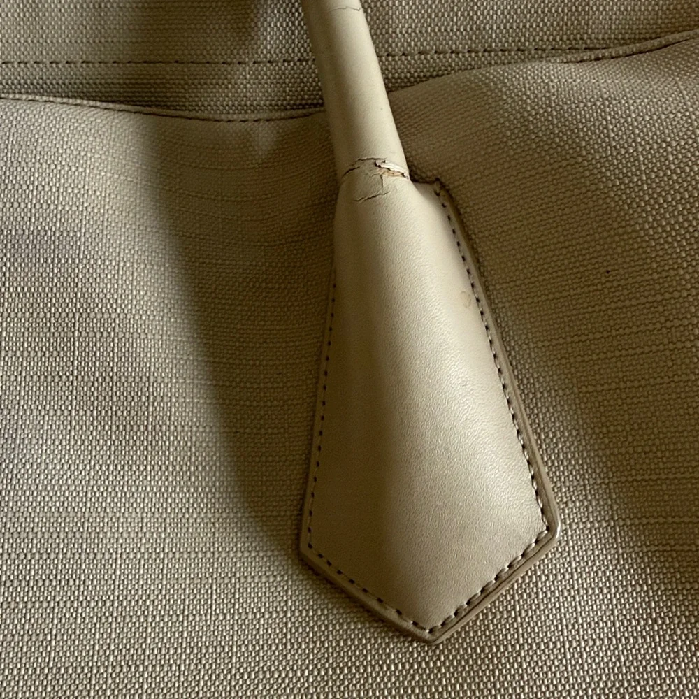 Dagne Dover Legend Laptop Tote in Vegan Leather (Bone with Gold Zipper) - Picture 5 of 11
